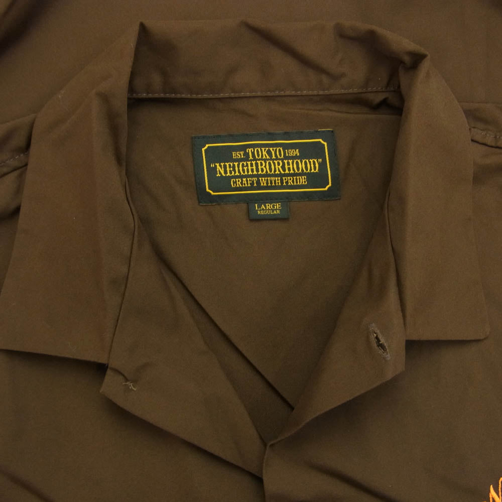 NEIGHBORHOOD ネイバーフッド 20SS 201TSNH-SHM12 CLASSIC WORK EC-SHIRT クラシック ワーク 半袖 シャツ ブラウン系 L【美品】【中古】