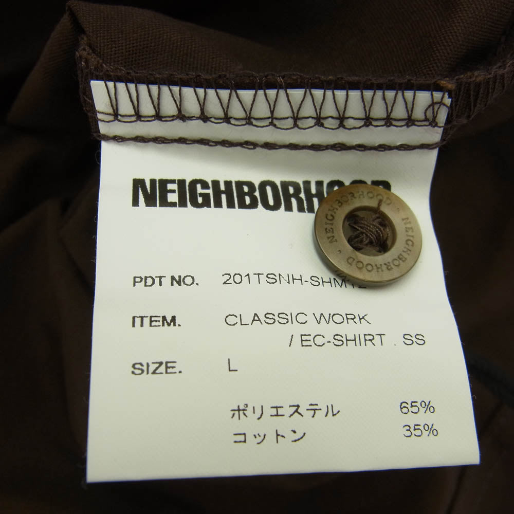 NEIGHBORHOOD ネイバーフッド 20SS 201TSNH-SHM12 CLASSIC WORK EC-SHIRT クラシック ワーク 半袖 シャツ ブラウン系 L【美品】【中古】