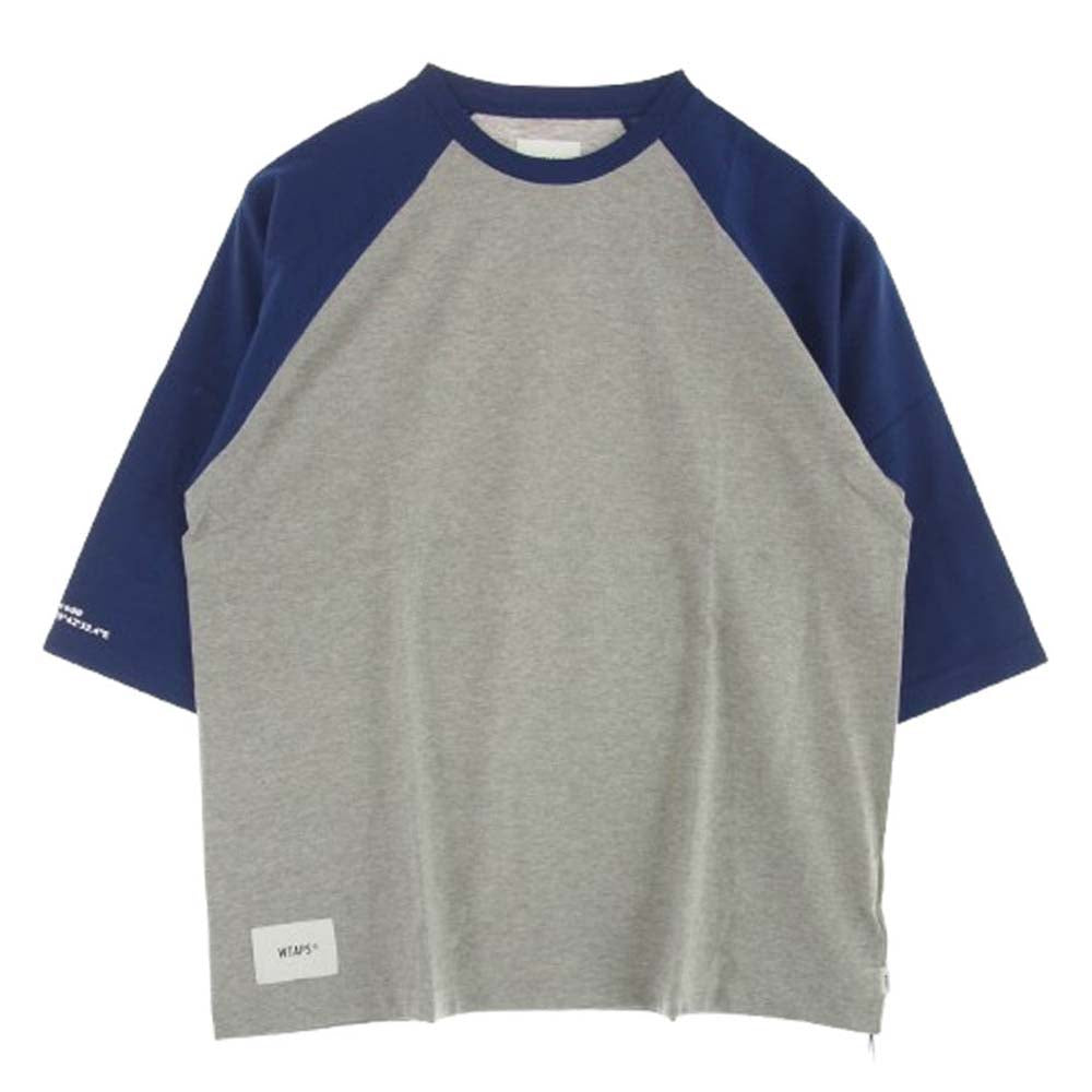 WTAPS ダブルタップス 21SS 211ATDT-CSM30 IAN RAGLAN COTTON ラグラン クルーネック 半袖 Tシャツ カットソー グレー系 03【新古品】【未使用】【中古】