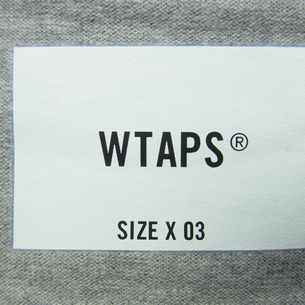 WTAPS ダブルタップス 21SS 211ATDT-CSM30 IAN RAGLAN COTTON ラグラン クルーネック 半袖 Tシャツ カットソー グレー系 03【新古品】【未使用】【中古】