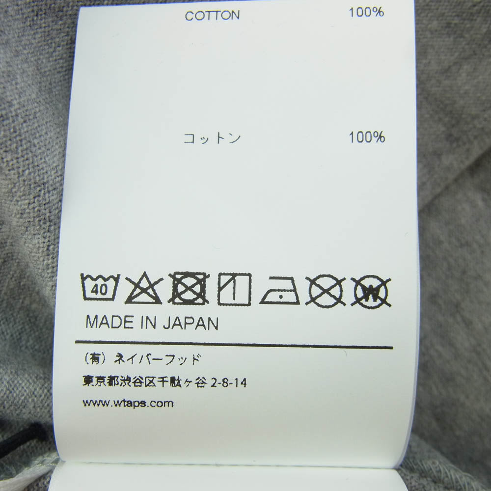 WTAPS ダブルタップス 21SS 211ATDT-CSM30 IAN RAGLAN COTTON ラグラン クルーネック 半袖 Tシャツ カットソー グレー系 03【新古品】【未使用】【中古】