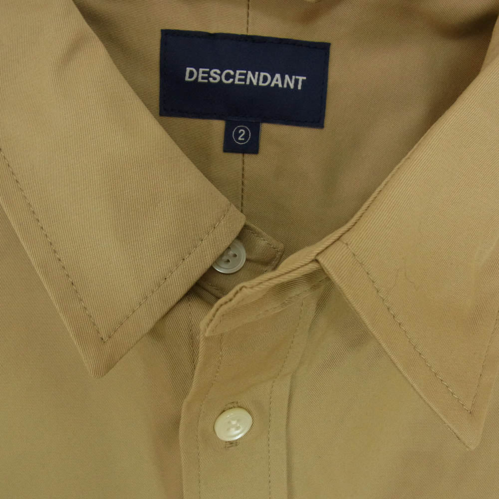 DESCENDANT ディセンダント 21SS 211WVDS-SHM06 KENNEDY'S LS SHIRT レギュラーカラー 長袖 シャツ ベージュ系 2【美品】【中古】