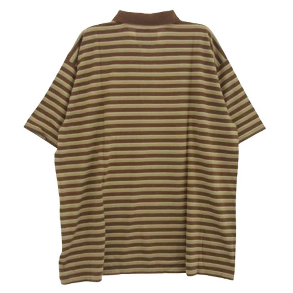 WTAPS ダブルタップス 20SS 201ATDT-CSM36 VASQUE POLO SS 02 SHIRT バスク ボーダー 半袖 ポロシャツ ブラウン系 01【新古品】【未使用】【中古】
