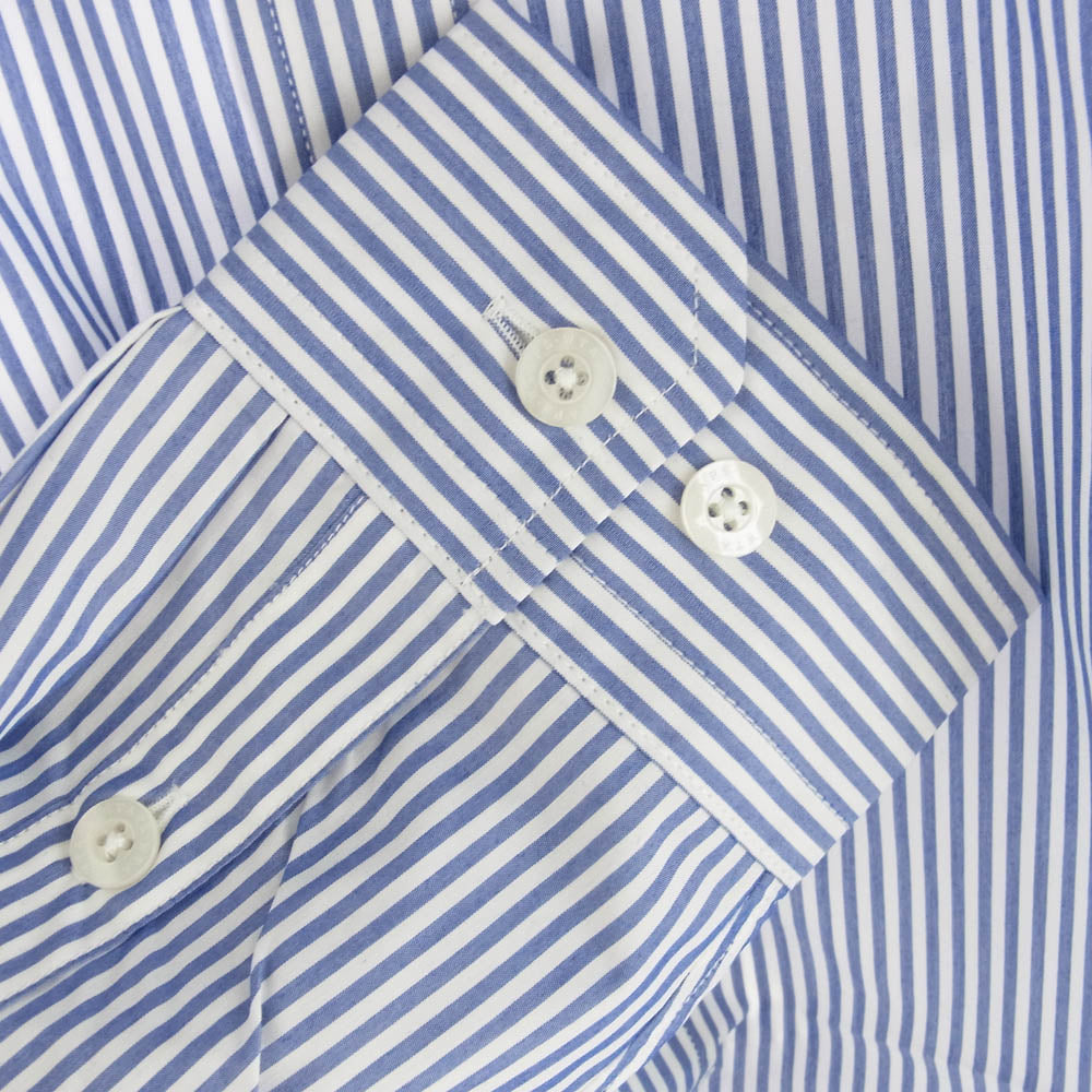 WTAPS ダブルタップス 23SS 231GWDT-SHM03 LS / CTPL. BROADCLOTH. TEXTILE. COOLMAX ブロードクロス ストライプ クールマックス 長袖 ボタンダウン シャツ ブルー系 02【新古品】【未使用】【中古】
