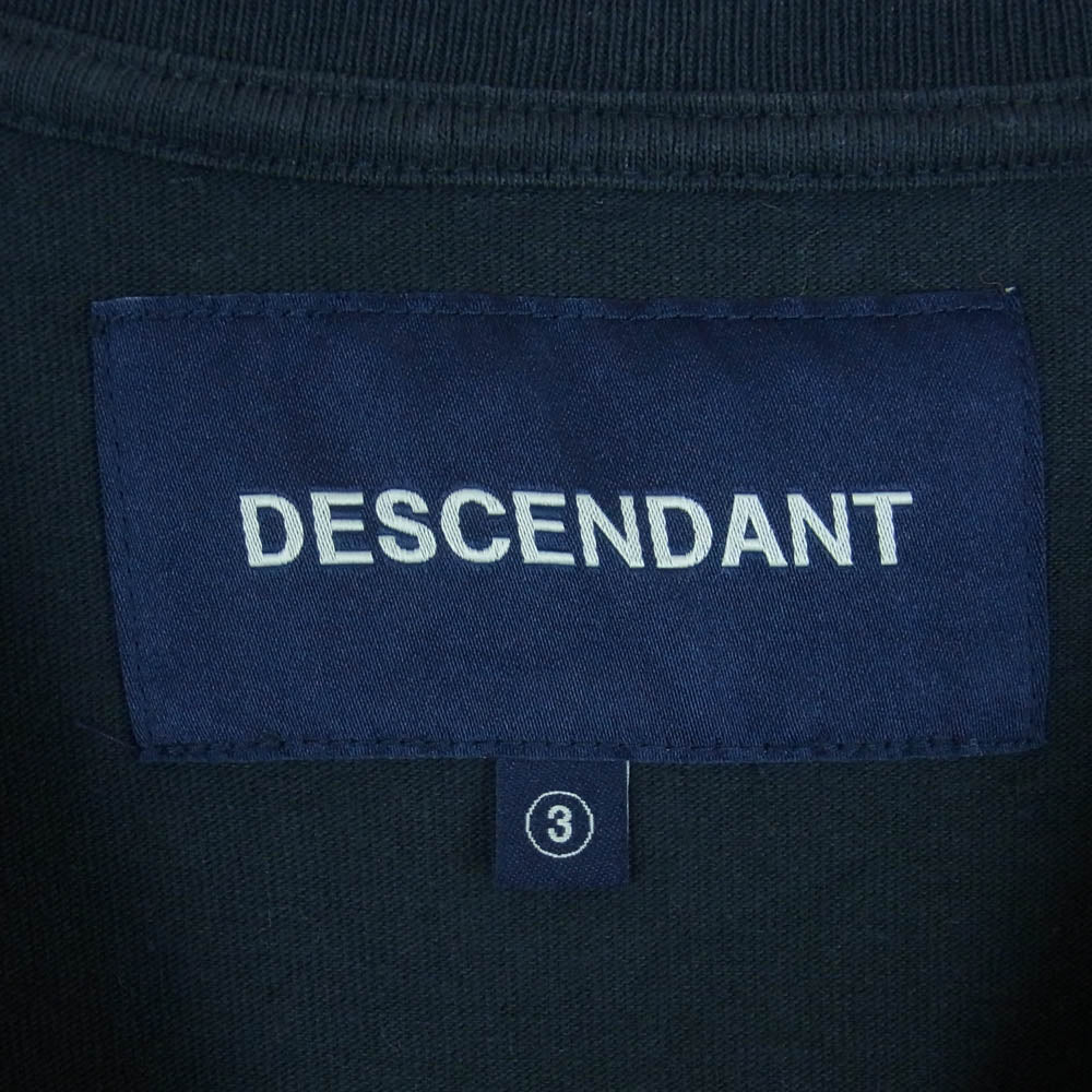 DESCENDANT ディセンダント TEAM SS チーム ロゴ Tシャツ 半袖 コットン 日本製 ダークネイビー系 3【中古】