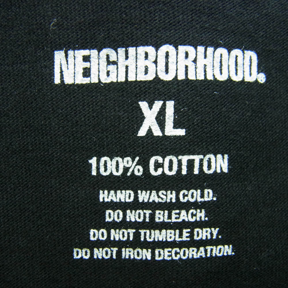 NEIGHBORHOOD ネイバーフッド 22AW 222PCNH-LT06 NH TEE-6 LS 袖ロゴプリント 長袖 Tシャツ ブラック系 XL【中古】