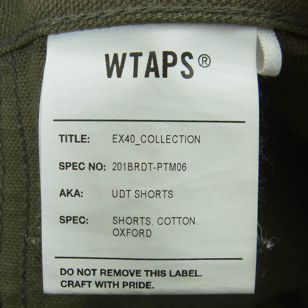 WTAPS ダブルタップス 201BRDT-PTM06 UDT SHORTS ショーツ ハーフ ショート パンツ カーキ系 グレイッシュカーキ系 01【中古】