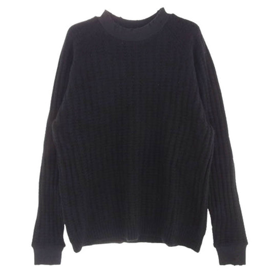 UNDERCOVER アンダーカバー UCP4906　 カシミヤ混 リブ ダメージ加工 ワッフル ニット セーター ブラック系 2【中古】