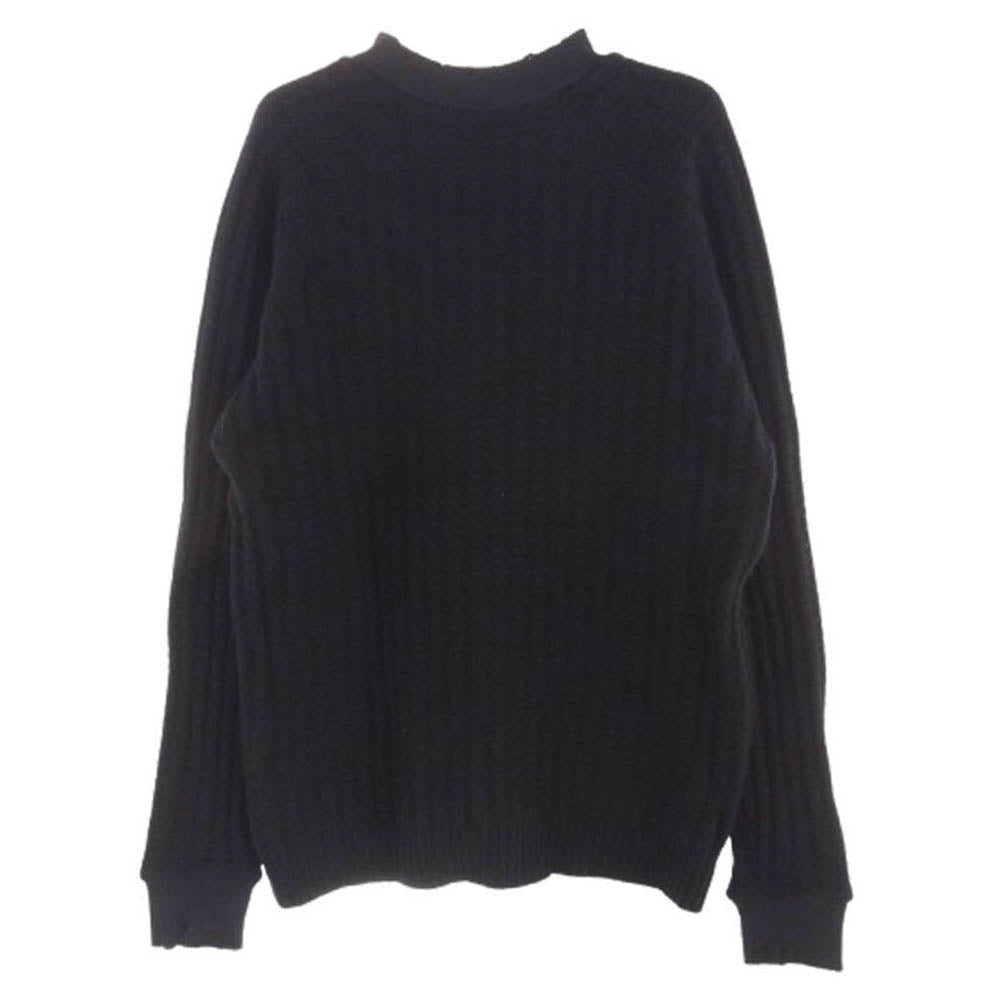 UNDERCOVER アンダーカバー UCP4906　 カシミヤ混 リブ ダメージ加工 ワッフル ニット セーター ブラック系 2【中古】