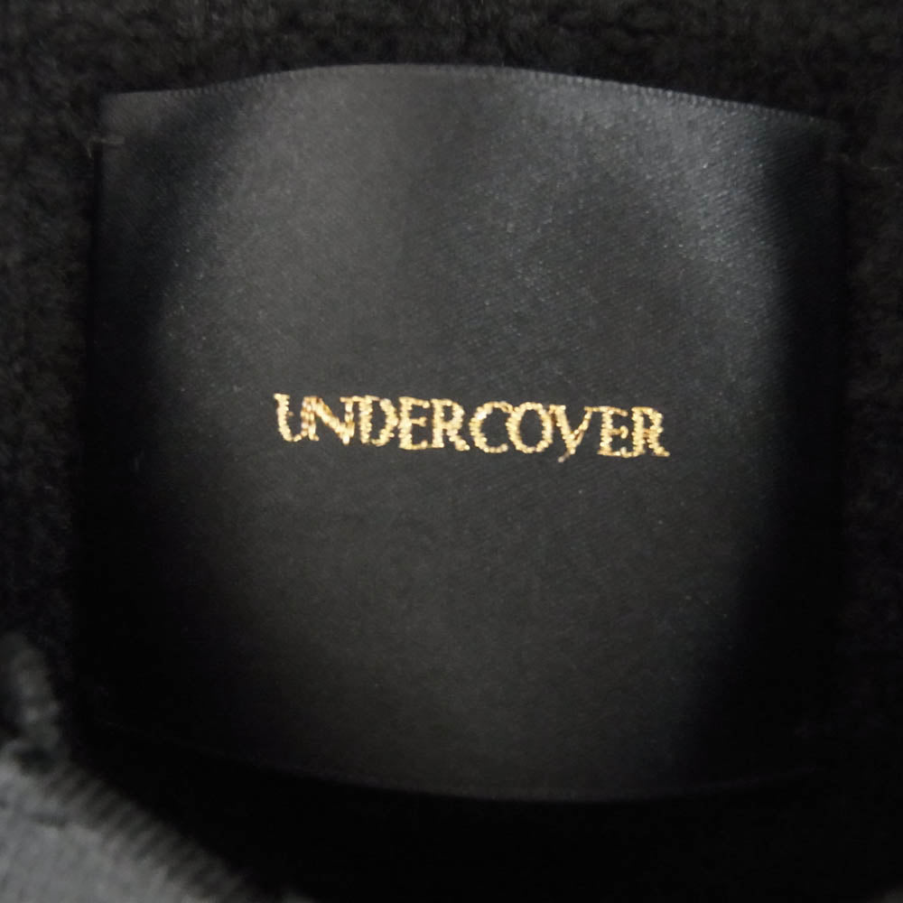 UNDERCOVER アンダーカバー UCP4906　 カシミヤ混 リブ ダメージ加工 ワッフル ニット セーター ブラック系 2【中古】