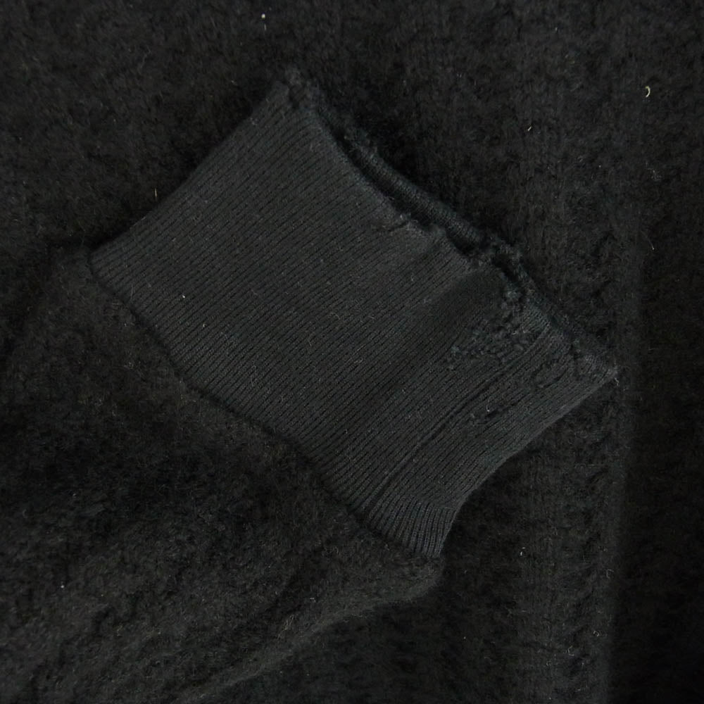 UNDERCOVER アンダーカバー UCP4906　 カシミヤ混 リブ ダメージ加工 ワッフル ニット セーター ブラック系 2【中古】