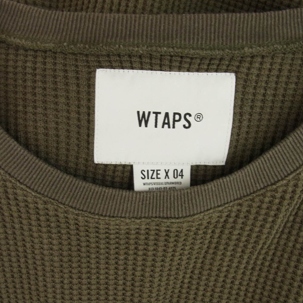 WTAPS ダブルタップス 20AW 202ATDT-CSM23 WAFFLE LS ワッフル サーマル L/S Tシャツ カットソー カーキ系 04【中古】