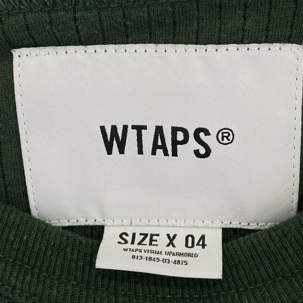 WTAPS ダブルタップス 22AW 222ATDT-CSM27 WAFFLE LS CTPL.REGULAR ワッフル ロングスリーブ Tシャツ グリーン系 04【中古】