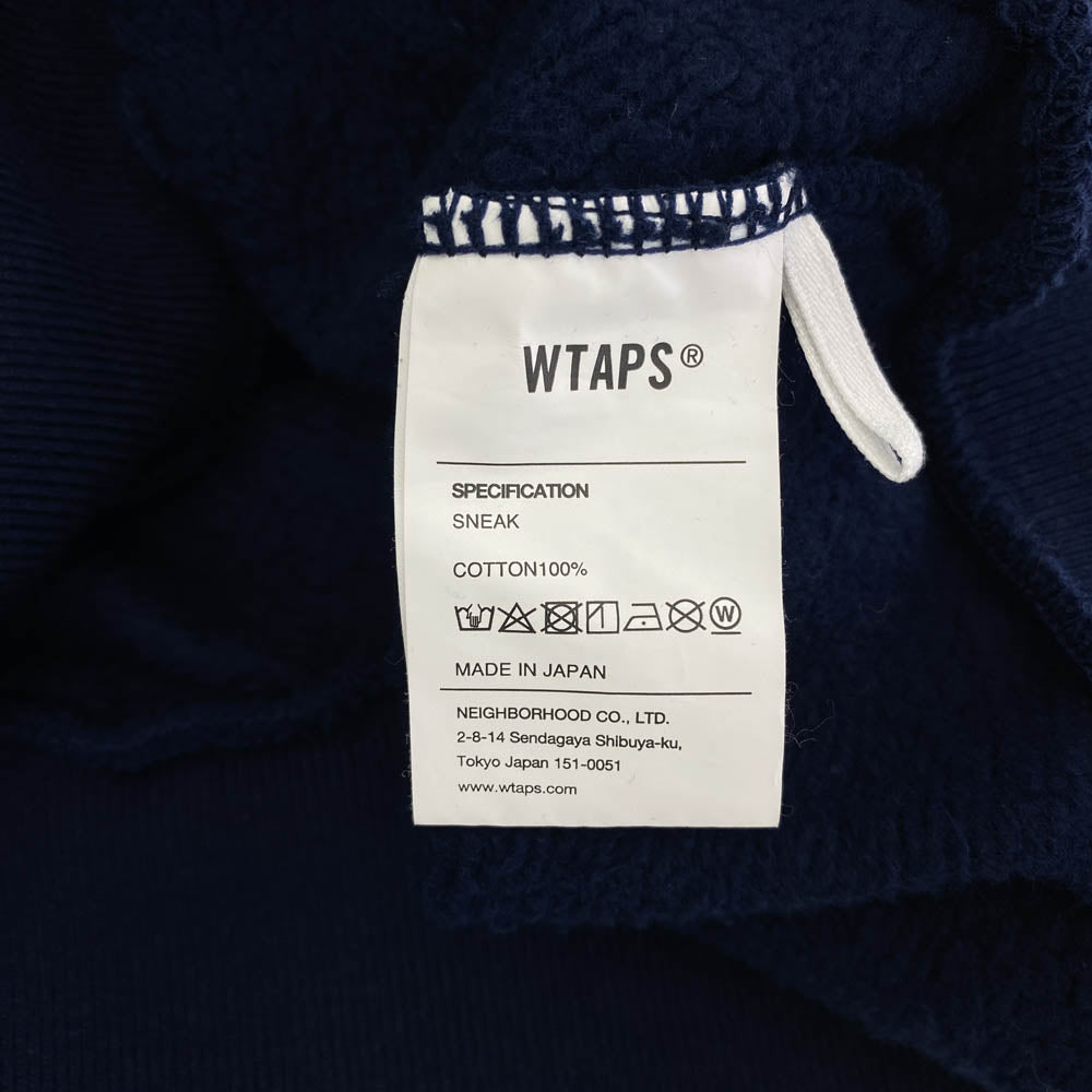 WTAPS ダブルタップス 22AW 222ATDT-CPM01S FORTLESS SWEATER クルーネック ロゴ プリント スウェット ネイビー系 04【中古】