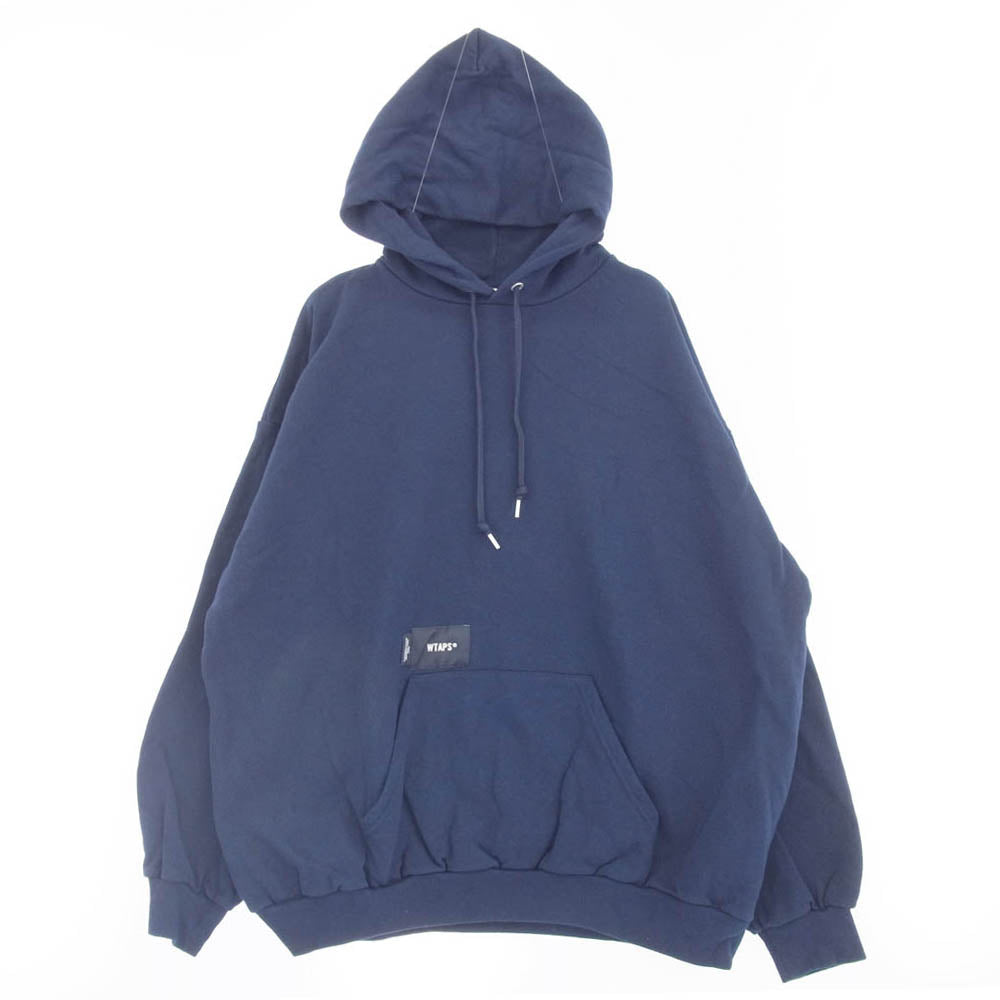 WTAPS ダブルタップス 22AW 222ATDT-HPM01S CREST HOODY プリント スウェット プルオーバーパーカー ネイビー系 4【中古】