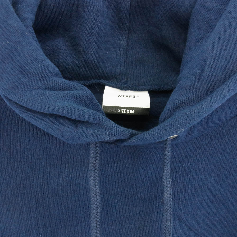 WTAPS ダブルタップス 22AW 222ATDT-HPM01S CREST HOODY プリント スウェット プルオーバーパーカー ネイビー系 4【中古】