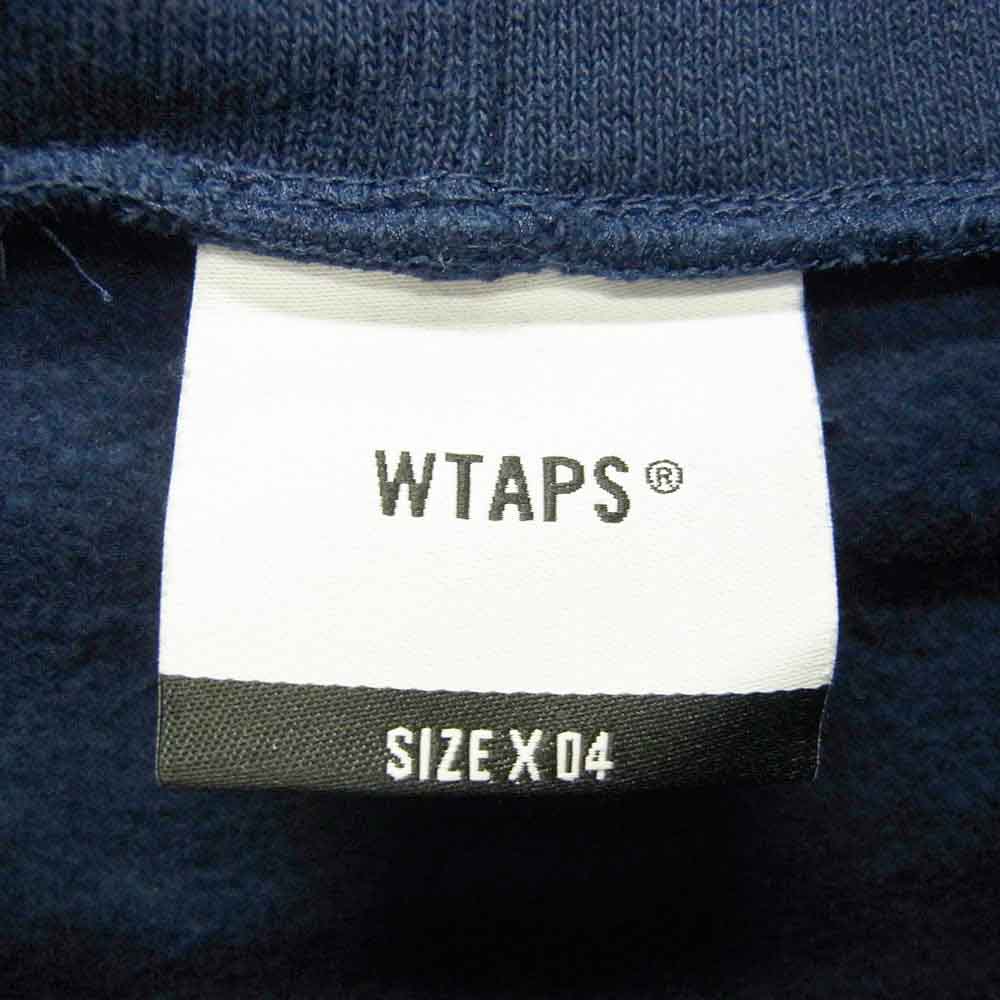WTAPS ダブルタップス 22AW 222ATDT-HPM01S CREST HOODY プリント スウェット プルオーバーパーカー ネイビー系 4【中古】