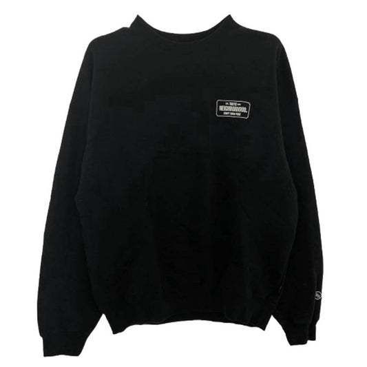 NEIGHBORHOOD ネイバーフッド 22AW 222FPNH-CSM01 CLASSIC-S CREWNECK SWEAT クラシック クルーネック ロゴプリント スウェット ブラック系 XL【中古】