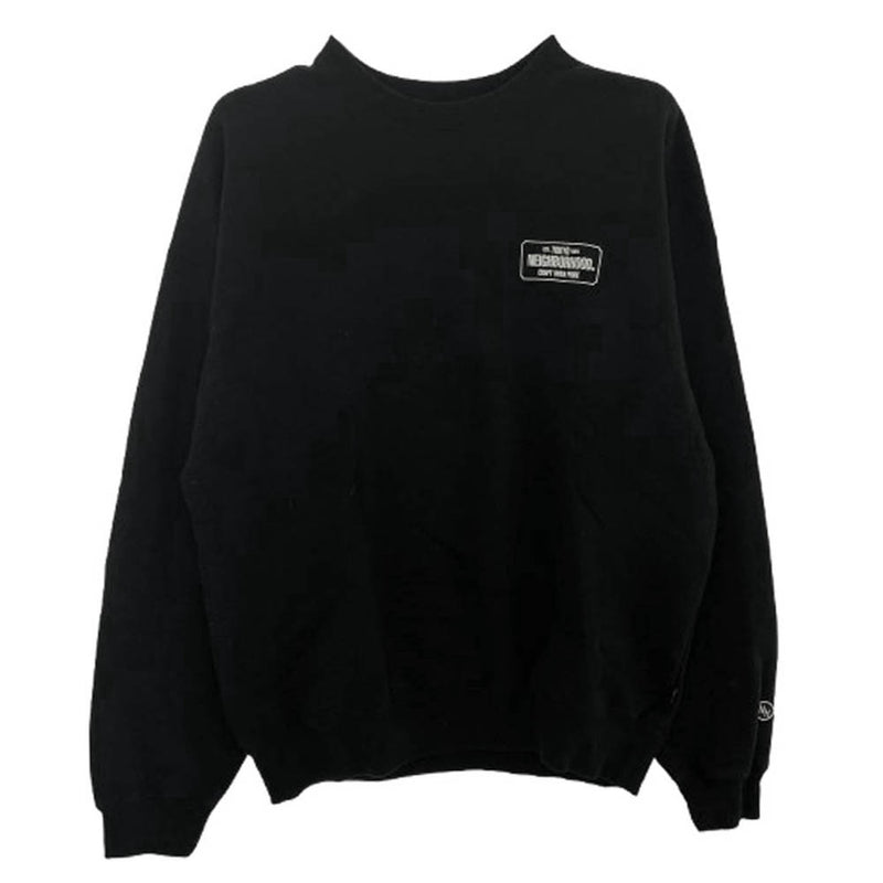 NEIGHBORHOOD ネイバーフッド 22AW 222FPNH-CSM01 CLASSIC-S CREWNECK SWEAT クラシック クルーネック ロゴプリント スウェット ブラック系 XL【中古】