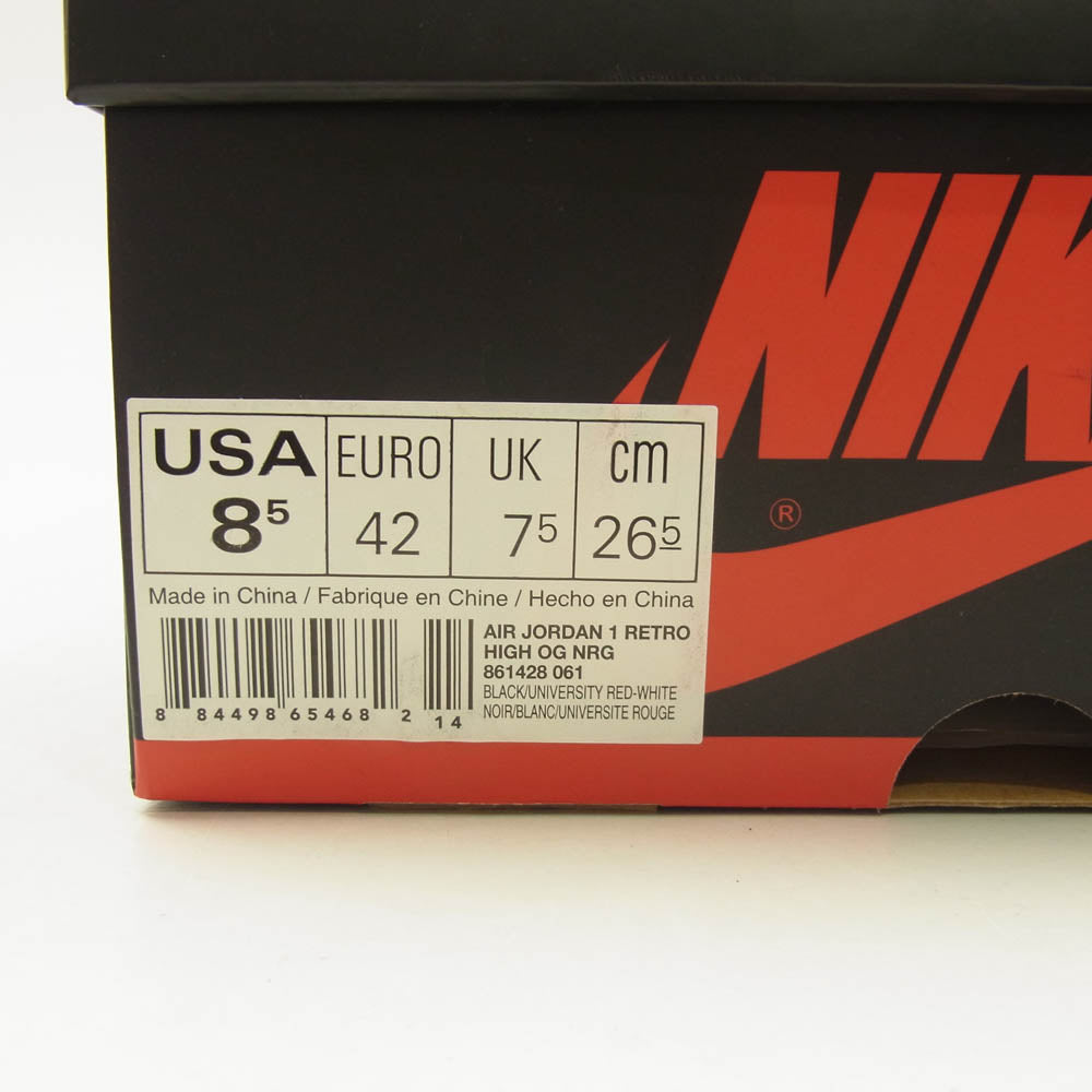 NIKE ナイキ 861428-061 Air Jordan 1 RETRO High OG NRG Homage To Home エアジョーダン1 レトロ ハイ オマージュ・トゥ・ホーム スニーカー 26.5cm【中古】