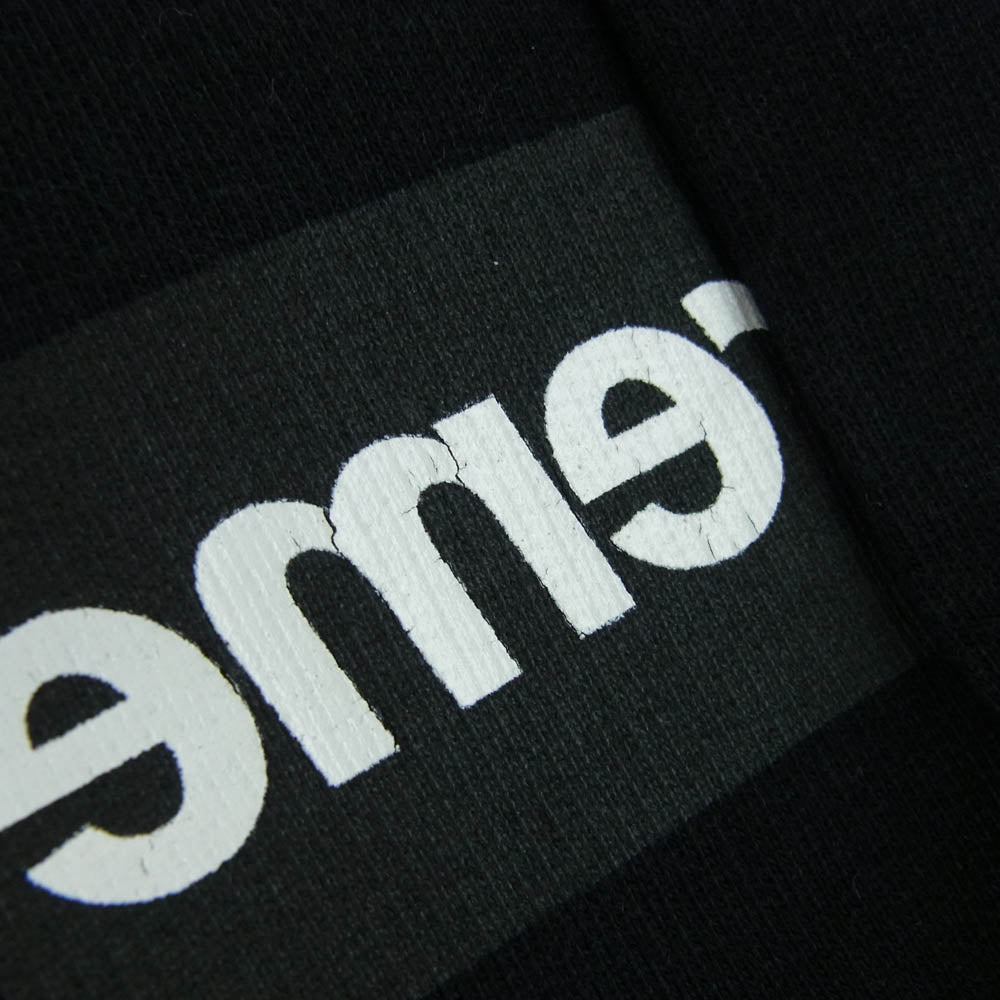 Supreme シュプリーム 18AW × COMME des GARCONS SHIRT コムデギャルソン シャツ Split Box Logo Hooded Sweatshirt スプリット ボックス ロゴ プリント フーデッド スウェット シャツ ブラック系 XL【中古】