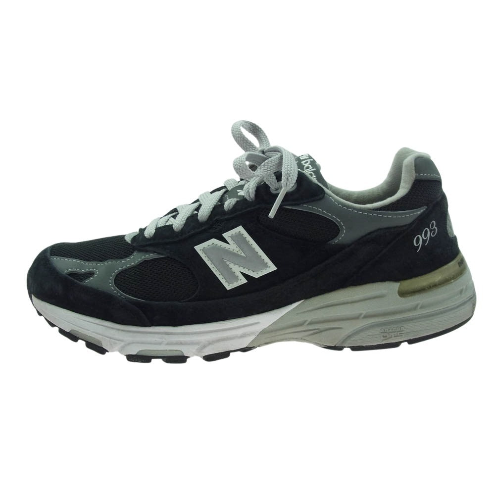 NEW BALANCE ニューバランス MR993BK 993 USA製 ブラック グレー ローカット スニーカー ブラック系 グレー系 UK8.5【中古】