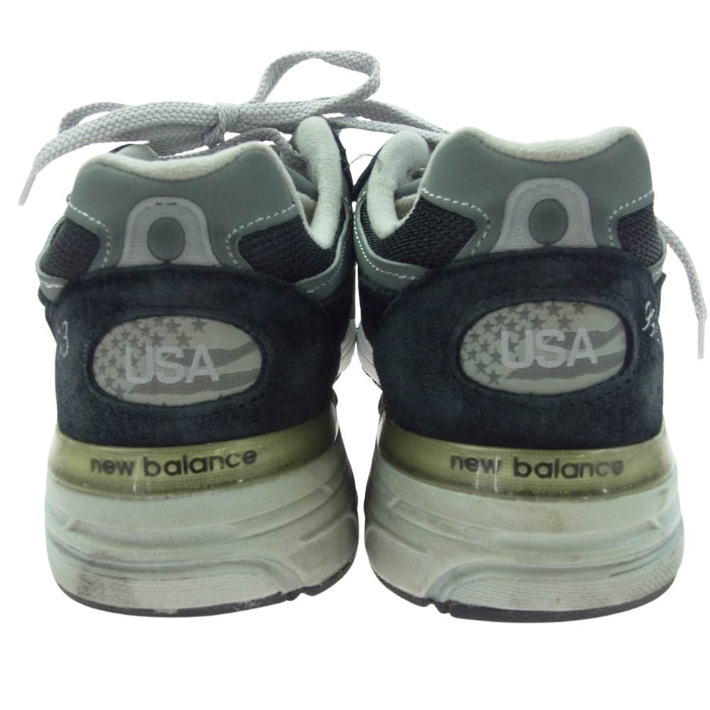 NEW BALANCE ニューバランス MR993BK 993 USA製 ブラック グレー ローカット スニーカー ブラック系 グレー系 UK8.5【中古】