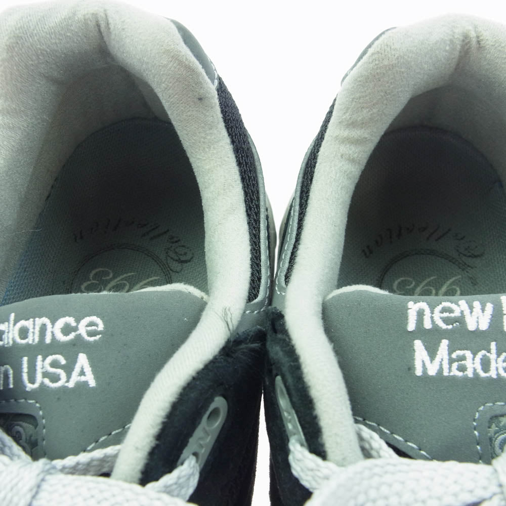 NEW BALANCE ニューバランス MR993BK 993 USA製 ブラック グレー ローカット スニーカー ブラック系 グレー系 UK8.5【中古】