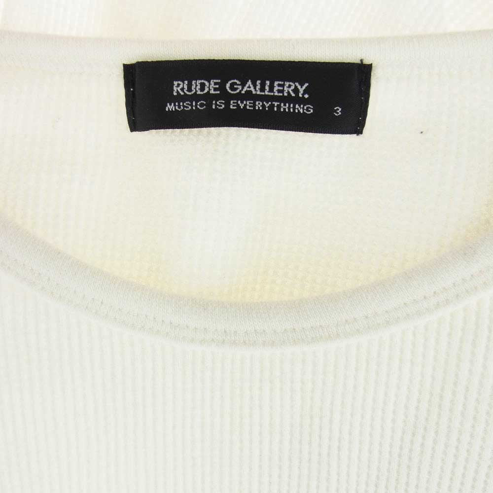 RUDE GALLERY ルードギャラリー RG1099 BASIC WAFFLE LS ベーシック ワッフル 長袖 Tシャツ ホワイト系 3【中古】