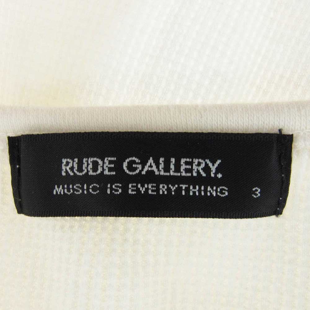 RUDE GALLERY ルードギャラリー RG1099 BASIC WAFFLE LS ベーシック ワッフル 長袖 Tシャツ ホワイト系 3【中古】