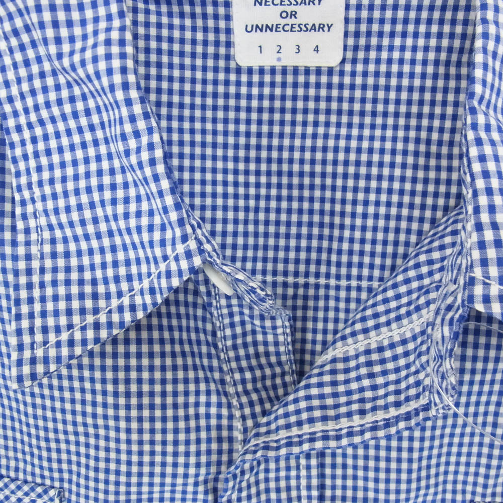 ネセサリーオアアンネセサリー ギンガムチェック ウエスタン 長袖 シャツ ブルー系 2【中古】