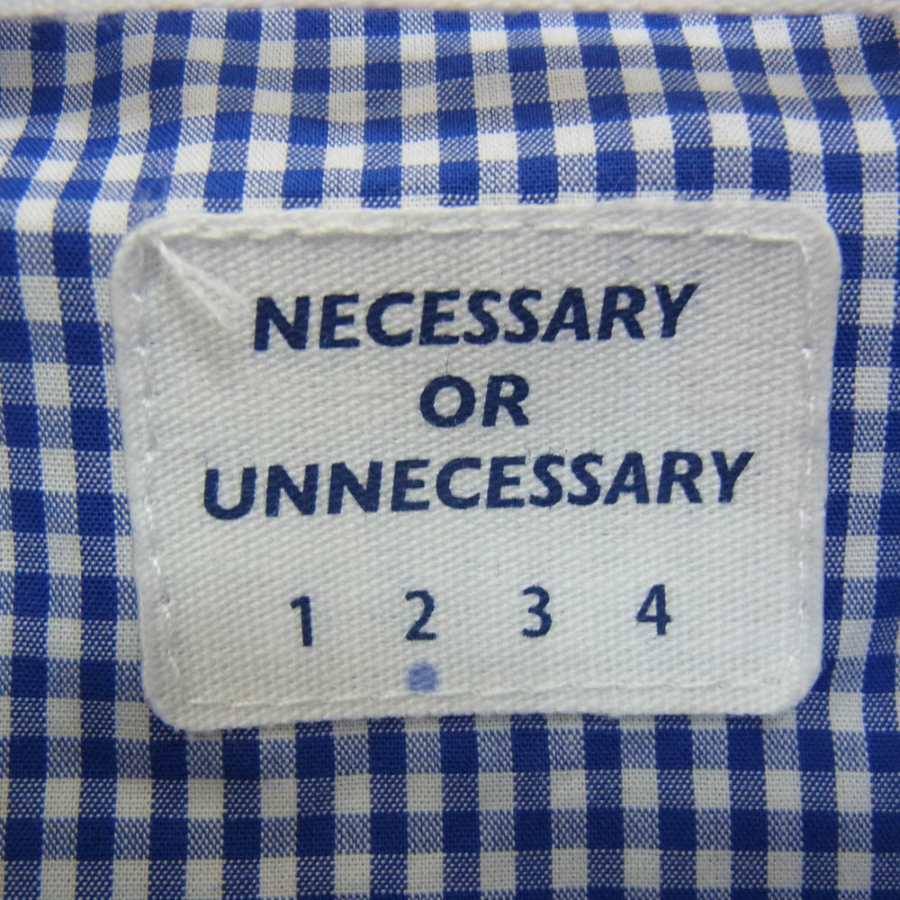 ネセサリーオアアンネセサリー ギンガムチェック ウエスタン 長袖 シャツ ブルー系 2【中古】