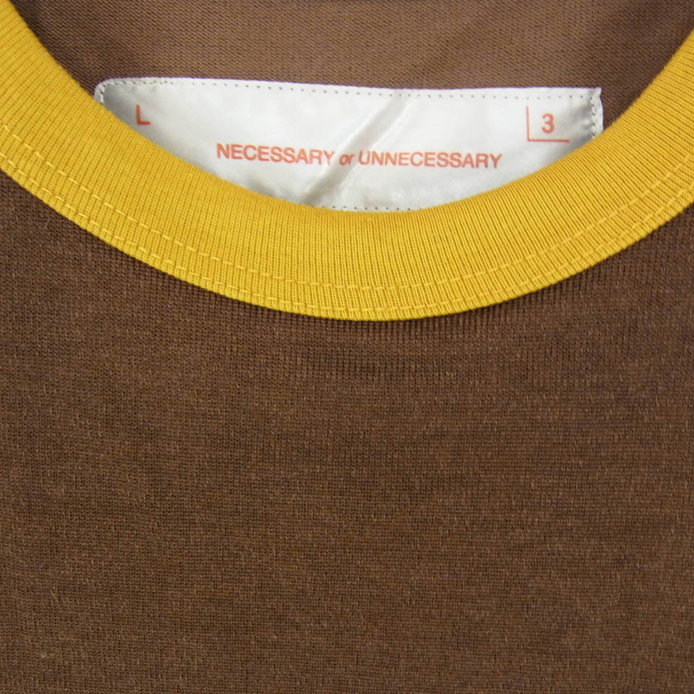ネセサリーオアアンネセサリー FOOT BALL SOLID フットボール 半袖 Tシャツ ブラウン系 L【中古】