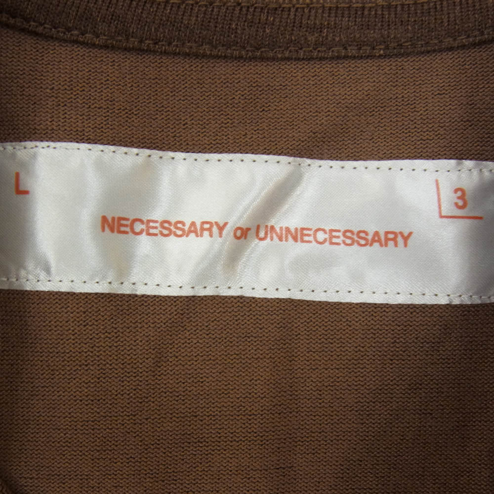 ネセサリーオアアンネセサリー FOOT BALL SOLID フットボール 半袖 Tシャツ ブラウン系 L【中古】