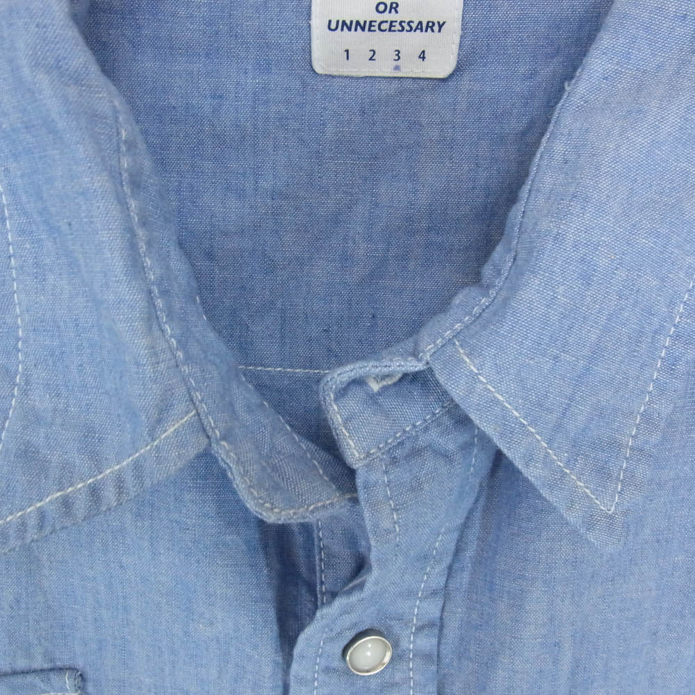 ネセサリーオアアンネセサリー WESTERN ウエスタン 長袖 シャツ ブルー系 3【中古】