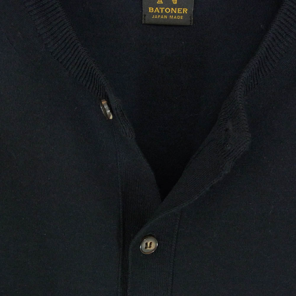 バトナ― BN-24FW-025 ウール ニット クルーネック カーディガン ブラック系 2【中古】