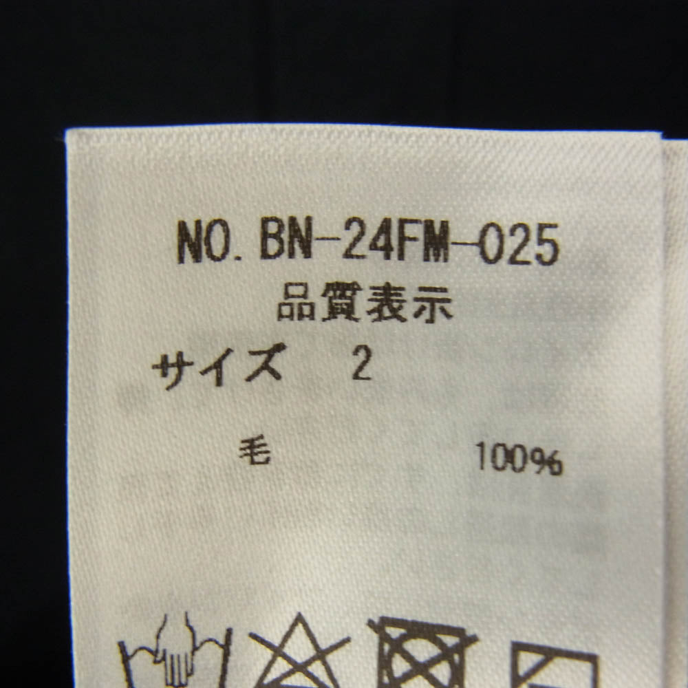バトナ― BN-24FW-025 ウール ニット クルーネック カーディガン ブラック系 2【中古】