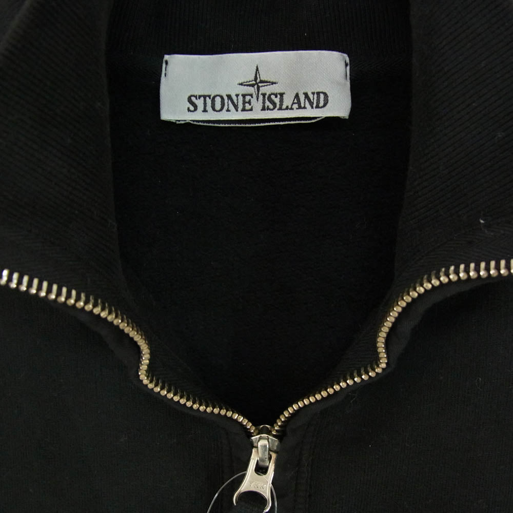 STONE ISLAND ストーンアイランド 24AW 811563420 ワッペンロゴ付き ハーフジップ スウェット ブラック系 S【中古】