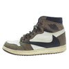 NIKE ナイキ CD4487-100 Travis Scott Air Jordan 1 Retro High OG TS SP Sail/Dark Mocha トラヴィススコット エアジョーダン1 レトロ ハイ OG TS SP セイル/ダークモカ スニーカー【フェイクバスターズ鑑定済み】 ブラウン系 ホワイト系 27.5cm【中古】