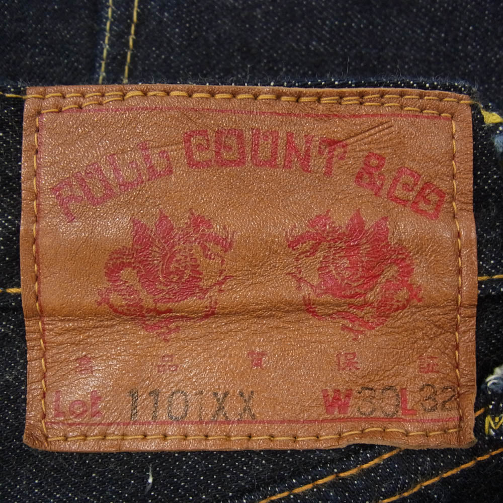 FULLCOUNT フルカウント 1101XX Straight Denim Heavy Oz ボタンフライ セルビッチデニム ストレート デニムパンツ インディゴブルー系 30【美品】【中古】