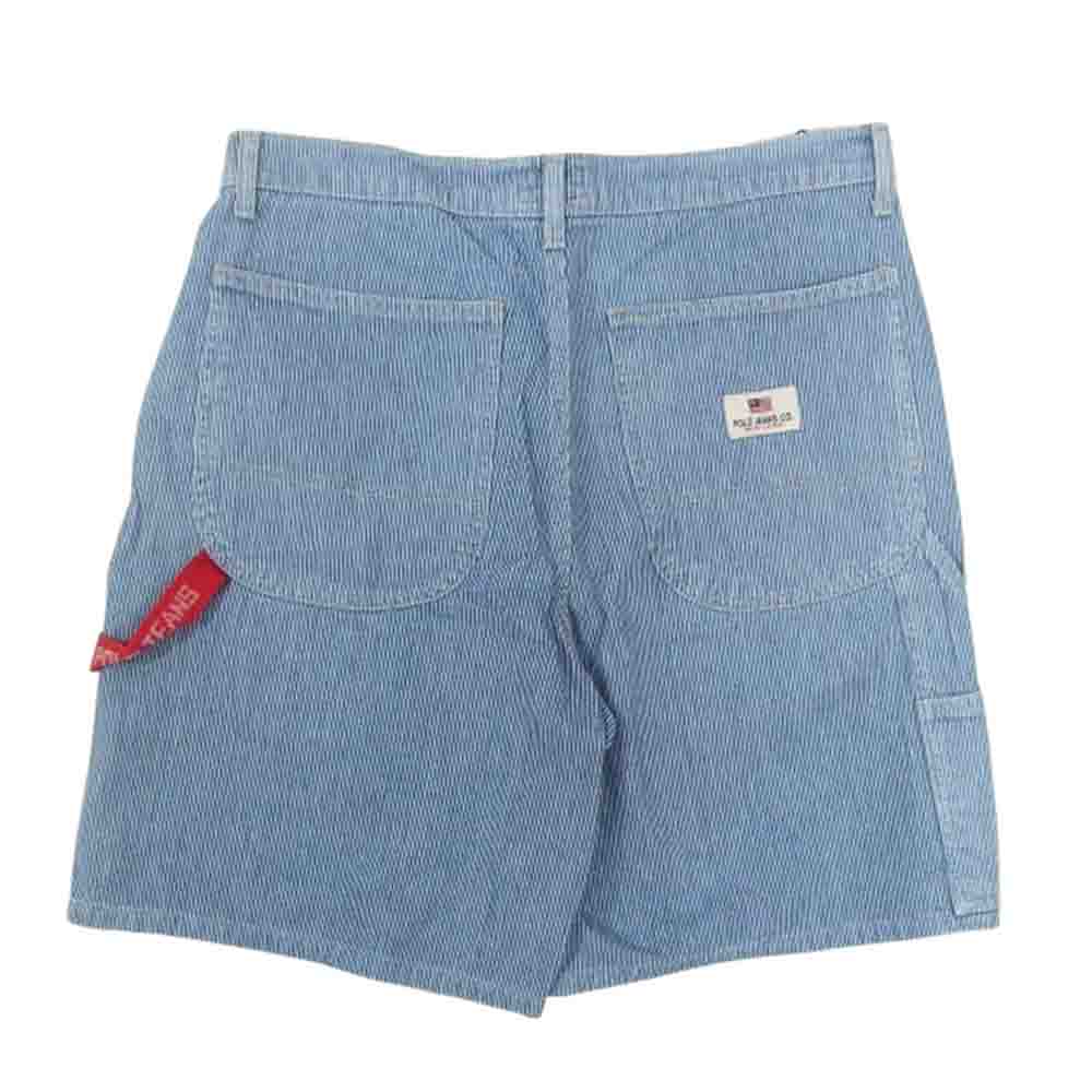 POLO JEANS ポロジーンズ 5033YNH2917 ヒッコリー ペインター パンツ ストライプ ハーフパンツ インディゴブルー系 32【中古】