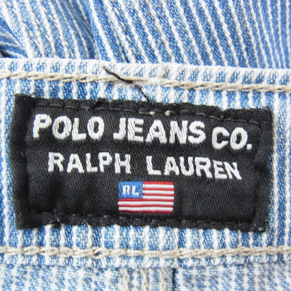 POLO JEANS ポロジーンズ 5033YNH2917 ヒッコリー ペインター パンツ ストライプ ハーフパンツ インディゴブルー系 32【中古】