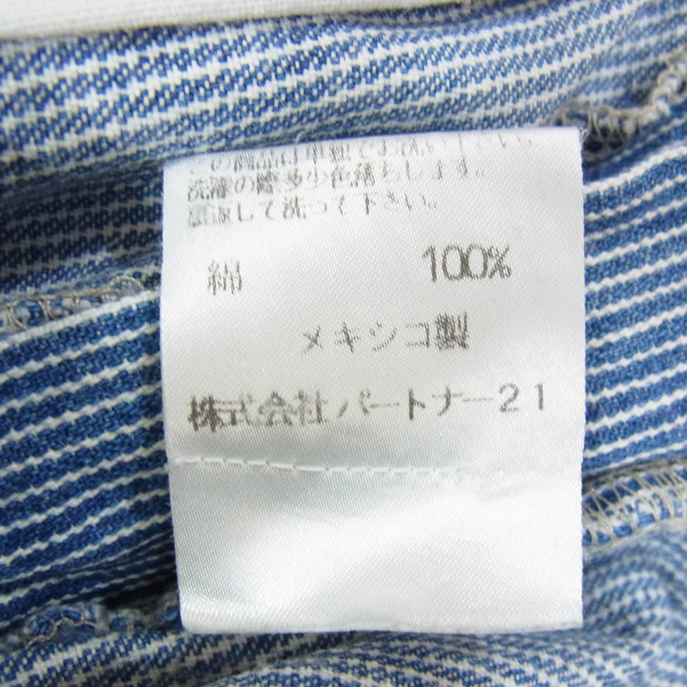 POLO JEANS ポロジーンズ 5033YNH2917 ヒッコリー ペインター パンツ ストライプ ハーフパンツ インディゴブルー系 32【中古】