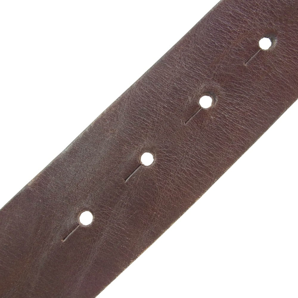 POLO JEANS ポロジーンズ ロゴ バックル ベルト ダークブラウン系【中古】