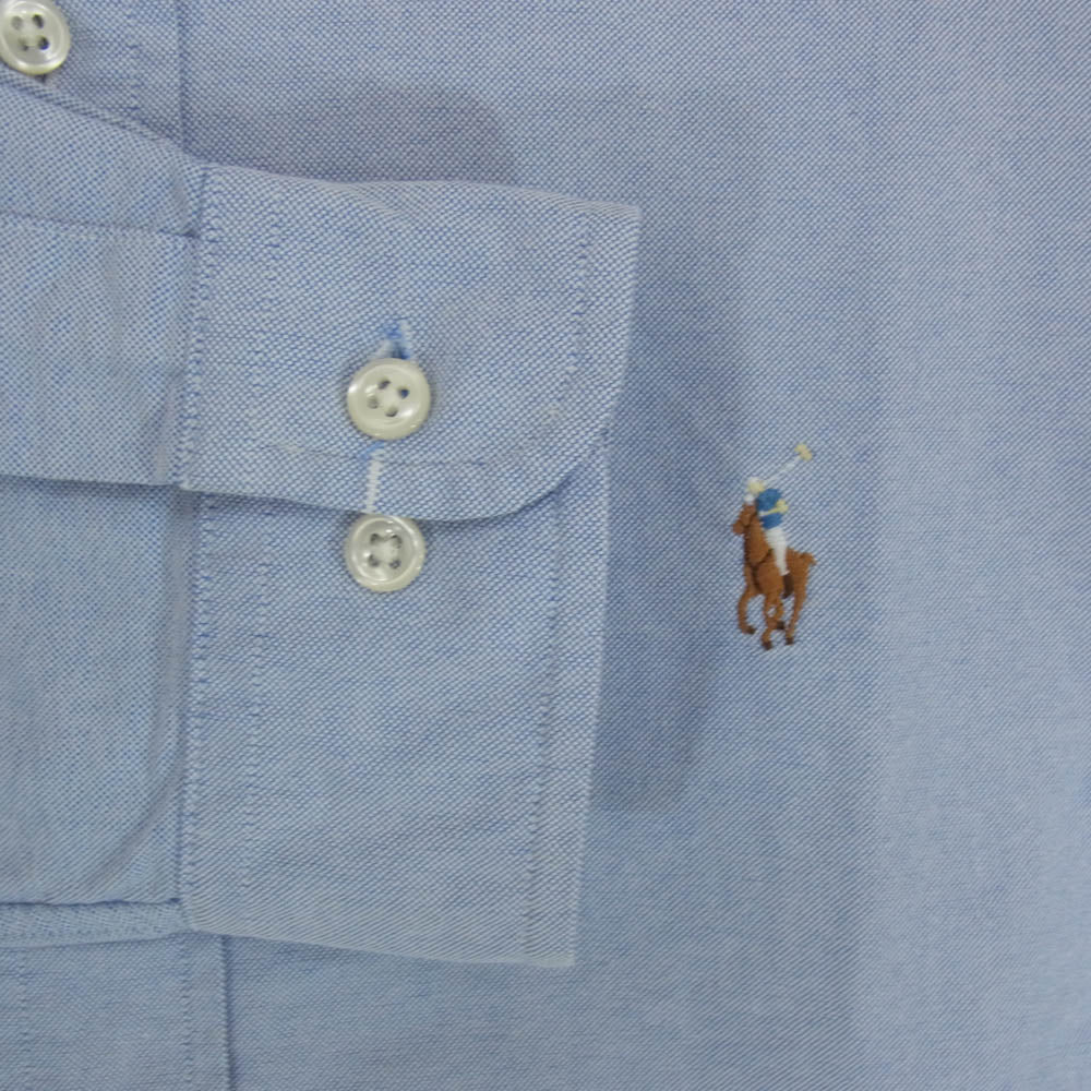 POLO RALPH LAUREN ポロ・ラルフローレン CUSTOM FIT ポニー刺繍 長袖 シャツ ブルー系【中古】