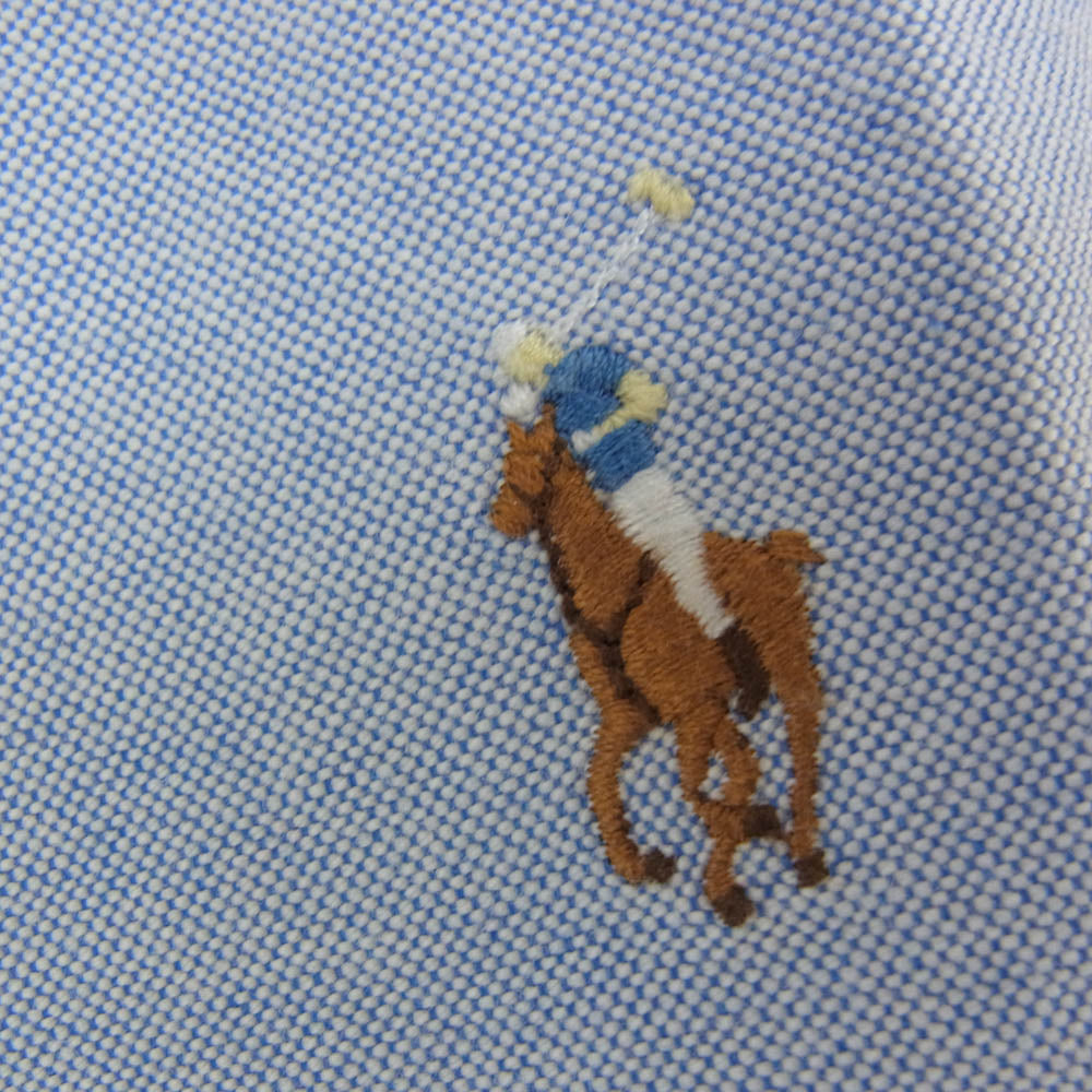 POLO RALPH LAUREN ポロ・ラルフローレン CUSTOM FIT ポニー刺繍 長袖 シャツ ブルー系【中古】