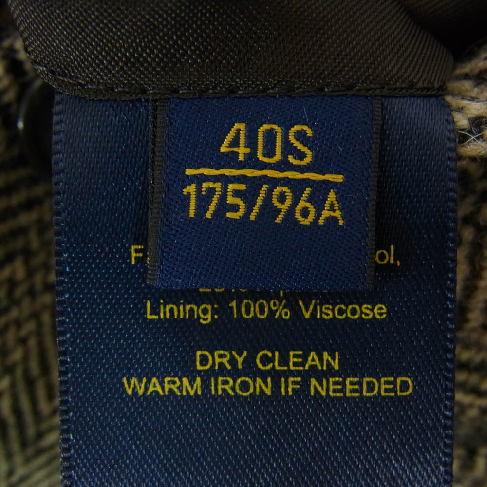 POLO RALPH LAUREN ポロ・ラルフローレン 3B テーラード ウール ジャケット ブラック系 40S【中古】