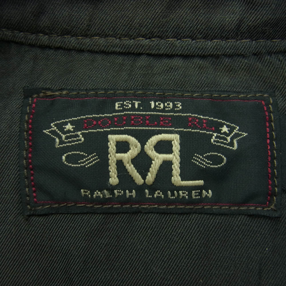 RRL ダブルアールエル 25SS Hand Distressed Leather Over shirt ハンド ディストレスト レザー オーバー 長袖 シャツ ブラウン系 S【中古】