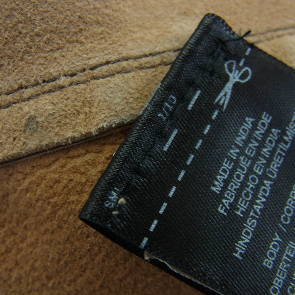 RRL ダブルアールエル 25SS Hand Distressed Leather Over shirt ハンド ディストレスト レザー オーバー 長袖 シャツ ブラウン系 S【中古】