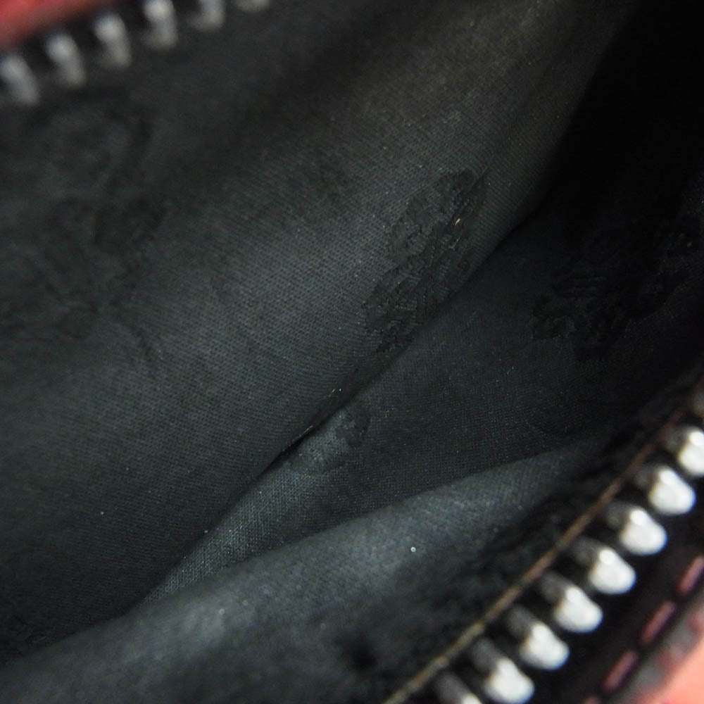 CHROME HEARTS クロムハーツ（原本無） WAVE CROSS BALL ウェーブ クロスボールボタン レザー ウォレット 財布 ブラック系【中古】